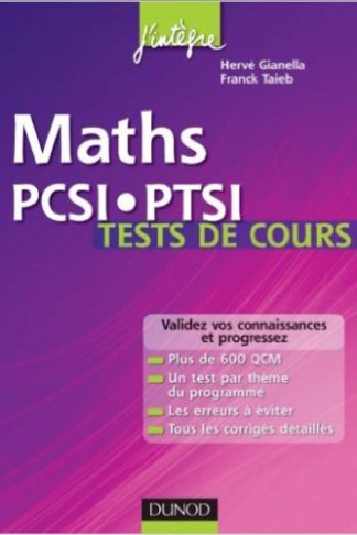 MATHS PCSI-PTSI  TESTS DE COURS