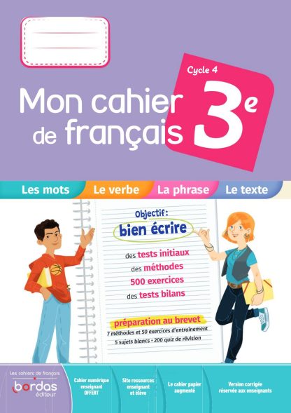 MON CAHIER DE FRANÇAIS 3ᵉ